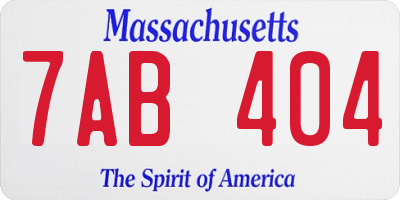 MA license plate 7AB404