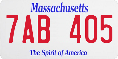 MA license plate 7AB405