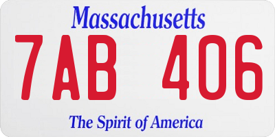 MA license plate 7AB406