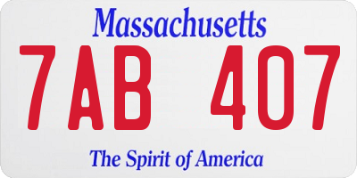 MA license plate 7AB407