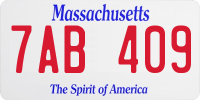MA license plate 7AB409