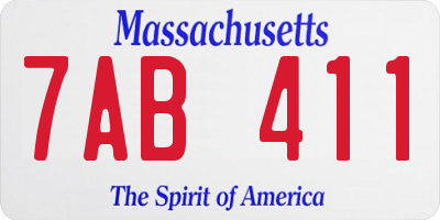 MA license plate 7AB411