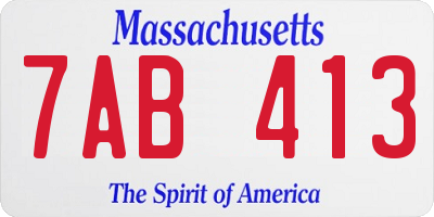 MA license plate 7AB413