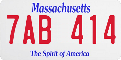 MA license plate 7AB414