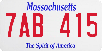 MA license plate 7AB415