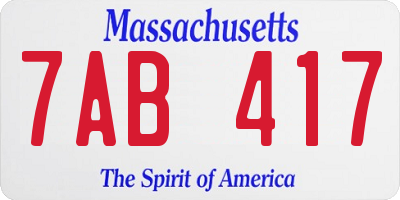 MA license plate 7AB417