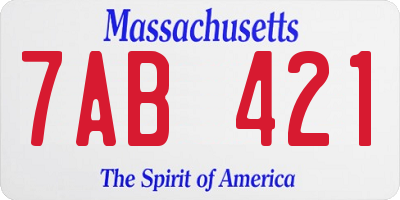 MA license plate 7AB421
