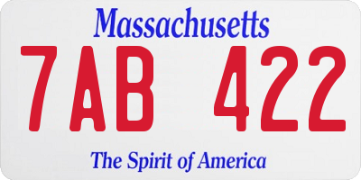 MA license plate 7AB422