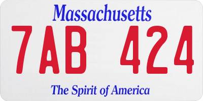 MA license plate 7AB424