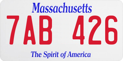 MA license plate 7AB426