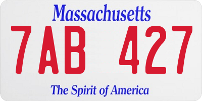 MA license plate 7AB427