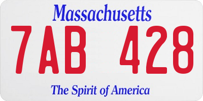 MA license plate 7AB428
