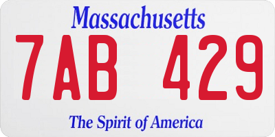 MA license plate 7AB429