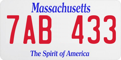 MA license plate 7AB433