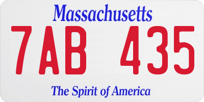 MA license plate 7AB435