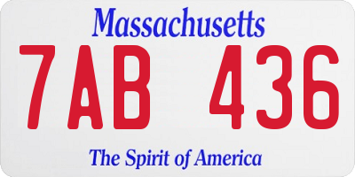 MA license plate 7AB436