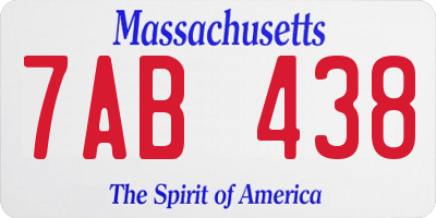 MA license plate 7AB438
