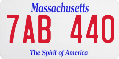 MA license plate 7AB440