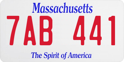 MA license plate 7AB441