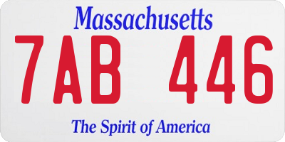 MA license plate 7AB446