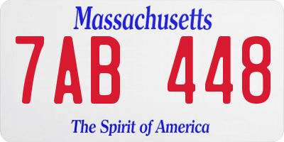 MA license plate 7AB448