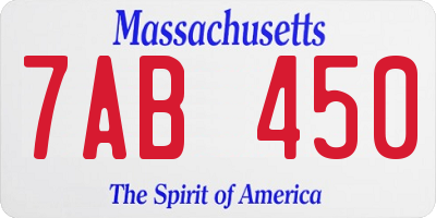 MA license plate 7AB450