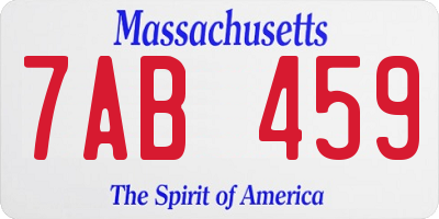 MA license plate 7AB459
