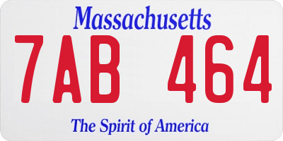 MA license plate 7AB464