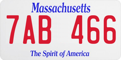MA license plate 7AB466