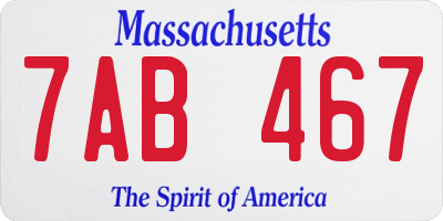 MA license plate 7AB467