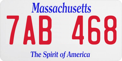 MA license plate 7AB468