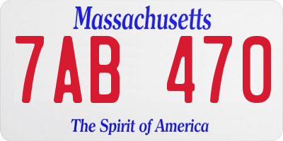 MA license plate 7AB470