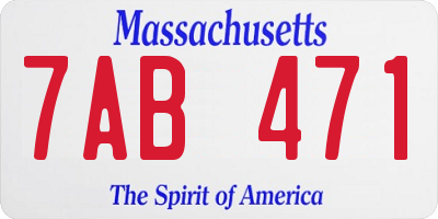 MA license plate 7AB471