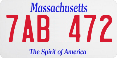 MA license plate 7AB472