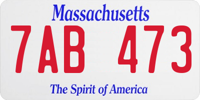 MA license plate 7AB473