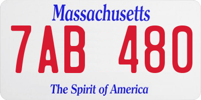 MA license plate 7AB480