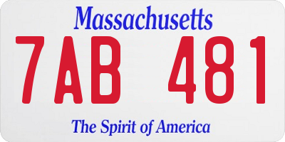 MA license plate 7AB481