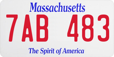 MA license plate 7AB483