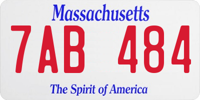 MA license plate 7AB484