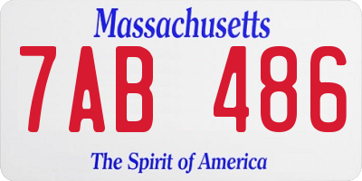 MA license plate 7AB486