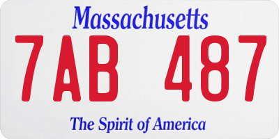 MA license plate 7AB487