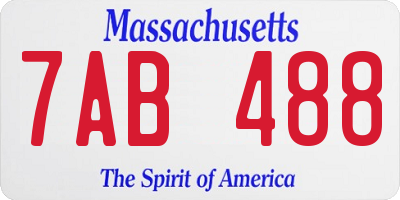 MA license plate 7AB488