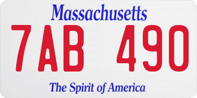 MA license plate 7AB490