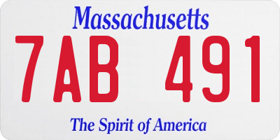 MA license plate 7AB491