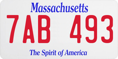 MA license plate 7AB493
