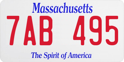 MA license plate 7AB495