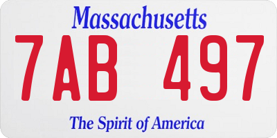 MA license plate 7AB497