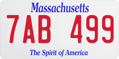 MA license plate 7AB499