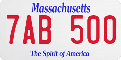 MA license plate 7AB500