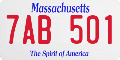 MA license plate 7AB501